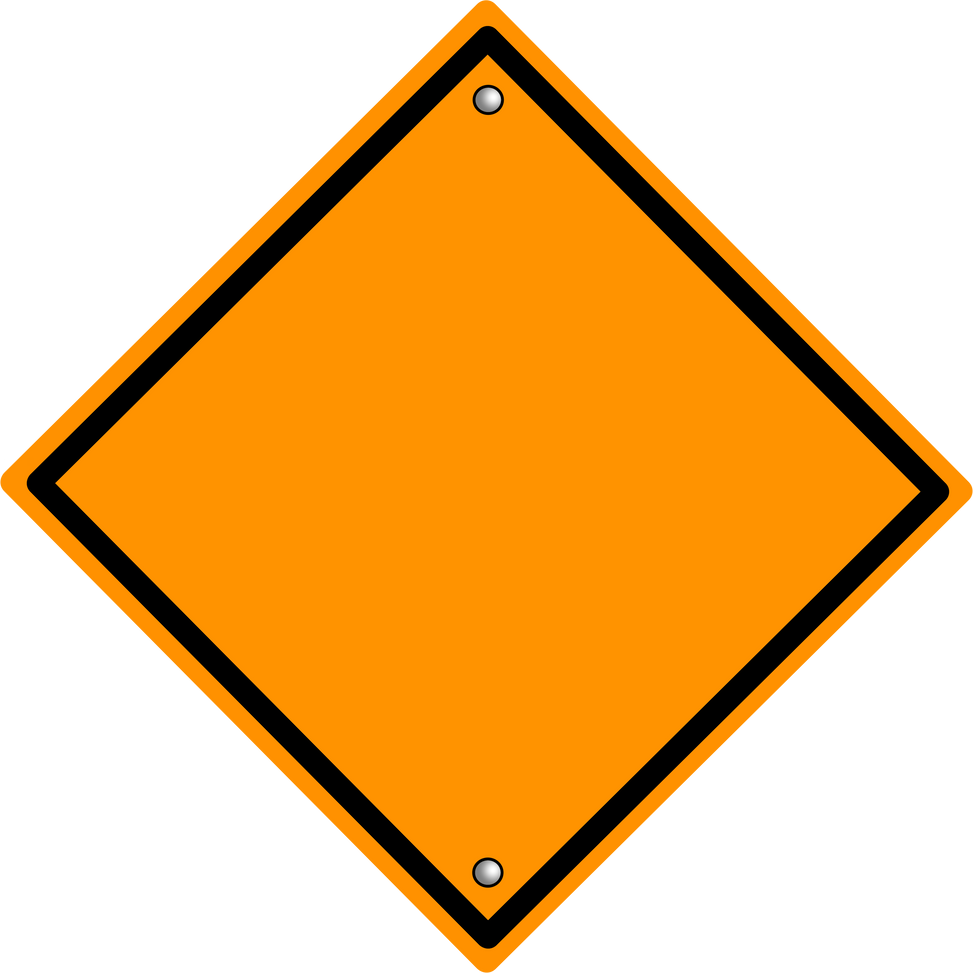Orange Blank Caution Sign